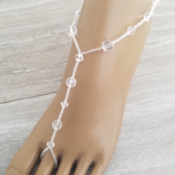 Beaded Barefoot Sandals Wedding Foot Jewelry Gift - Picture 3 of 5